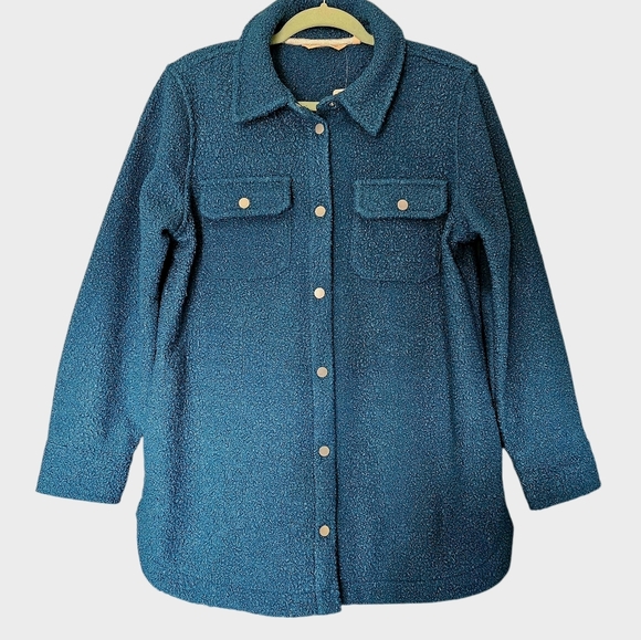 Women's NWT Soft Surroundings Campera Shacket Mediterranean Blue Medium (10-12) - Picture 2 of 15